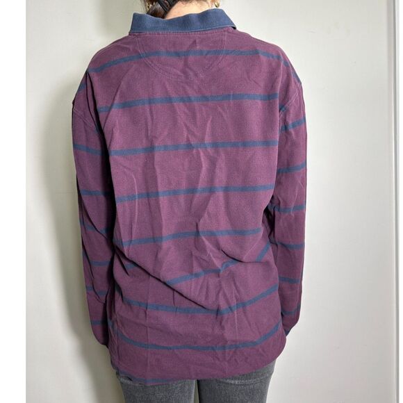 Vintage Denim Ridge Originals 100% Cotton Purple Striped Collared Shirt Sz Large - Picture 2 of 8